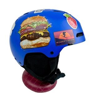 Giro Crue Kids Snow Helmet Matte Blue Youth Size S 52-55.5cm Custom Stickers